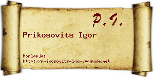Prikosovits Igor névjegykártya